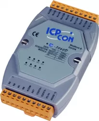4 Channel Relay Output & 4 Channel Isolated Digital Input Counter Data Acquisition Module. Communicable over Modbus RTU and RS-485 with LED Display, supports operating temperatures from -25 to 75°C